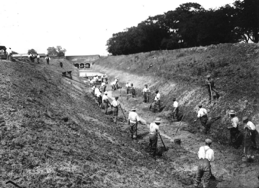 The Beverley and Barmston Drain being widened near Beverley in 1911